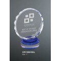 Round Crystal on Blue & Clear Round Base